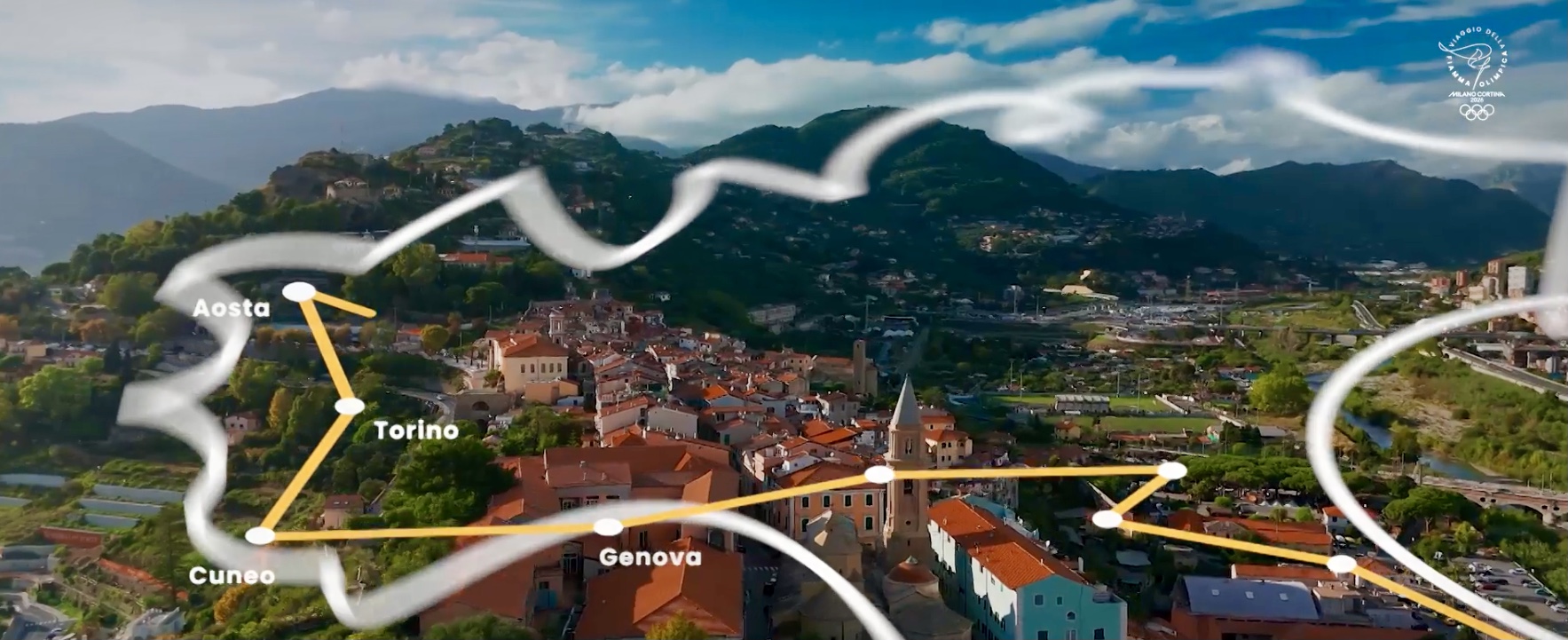 Viaggio della fiamma olimpica attraverso l&rsquo;Italia.