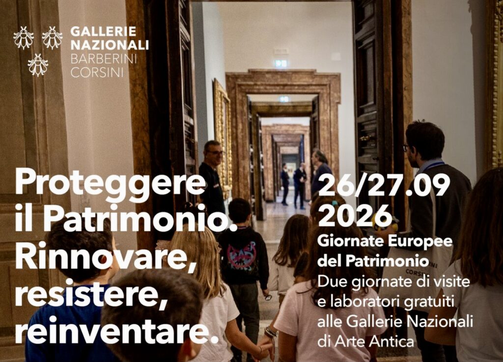 Giornate Europee del Patrimonio, sabato 26 e domenica 27 settembre 2026 (#loredanacarena, #carena, #carenaloredana, #culturapiù)